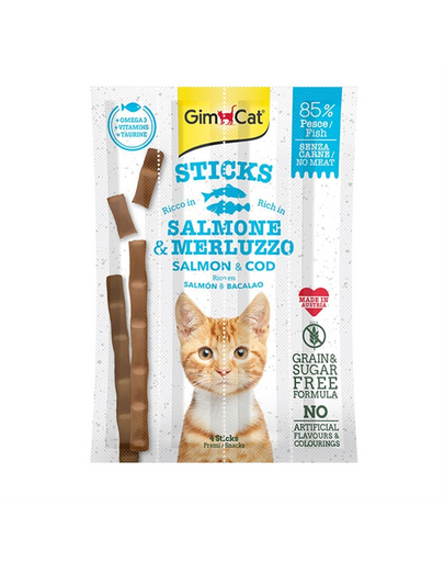 GIMCAT Sticks Salmon&Trout 4 db lazac és pisztráng rudak