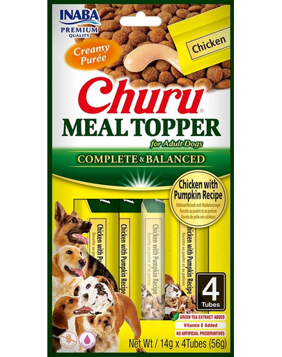 INABA Dog Meal Topper Chicken Pumpkin 4x14 g krémes csirke és sütőtök kiegészítés kutyatáphoz