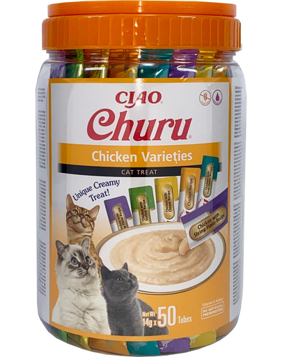 INABA Churu Variety Chicken csirke macskáknak üveg 50x14g (700g)