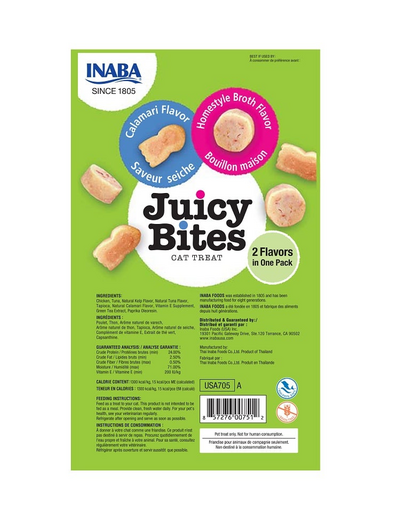 INABA Juicy Bites nedves finomságok házi húsleves és tintahal macskáknak 33,9 g (3x11,3 g)