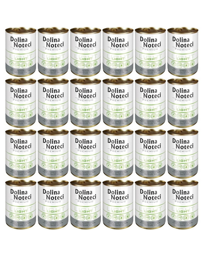 DOLINA NOTECI Premium Light Kevés aktivitású kutyáknak szánt eledel 24x400 g