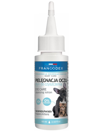 FRANCODEX Szemtisztító folyadék kismacskáknak és kölyökkutyáknak 60 ml