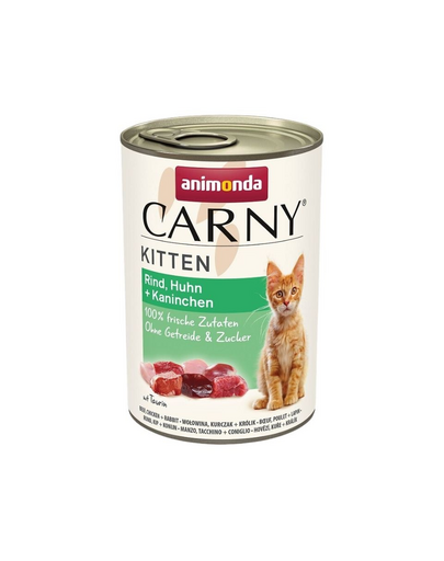 ANIMONDA Carny Kitten Beef&Chicken&Rabbit 400 g marhahús, csirke és nyúl cicáknak