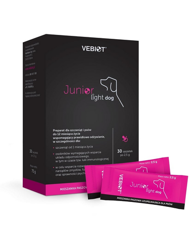 VEBIOT Junior-light dog 30 tasakos kölyök táplálékkiegészítő