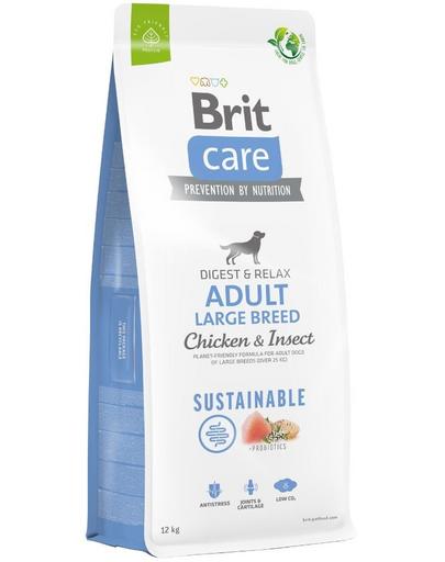 BRIT Care Dog Sustainable Adult Large Breed Chicken & Insect felnőtt nagytestű kutyatáp csirkével és rovarokkal 12kg