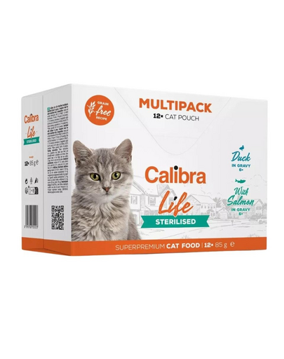 CALIBRA Cat Life Pouches Sterilised Multipack in gravy 12x85 g