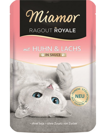 MIAMOR Ragout Royale in Sauce Chicken&Salmon csirke és lazac szósz tasak macskáknak 100 g