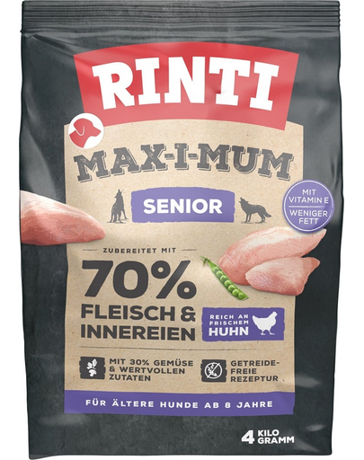 RINTI MAX-I-MUM Senior Chicken csirkével idősebb kutyáknak 4 kg