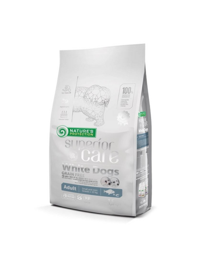 NATURES PROTECTION SUPERIOR CARE White Dogs Grain Free White Fish Adult Small and Mini Breeds 1,5 kg