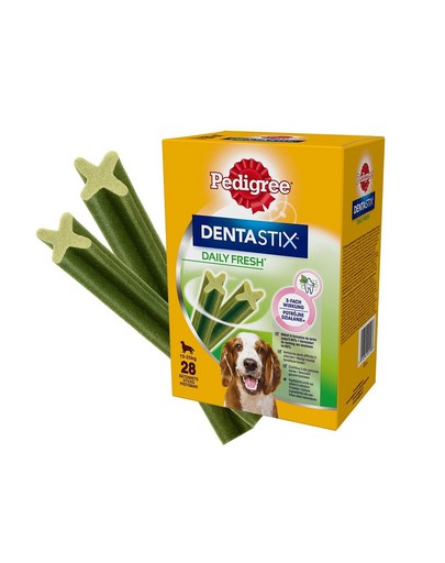 PEDIGREE DentaStix Daily Fresh csirke ízű jutalomfalat közepes méretű kutyáknak 4x180g