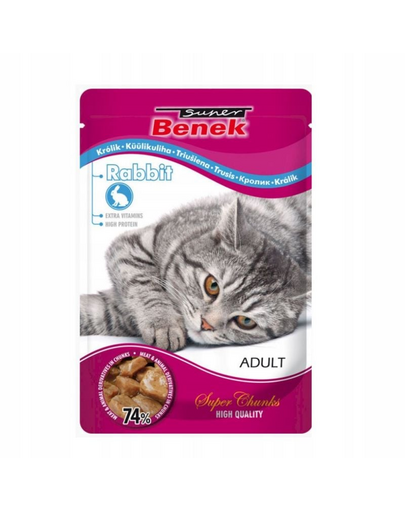 BENEK Nyúl mártásban 100g macska tasakban