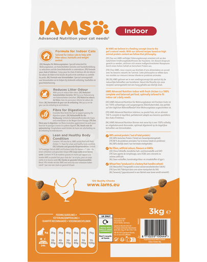 IAMS For Vitality Indoor csirkés szárazeledel felnőtt macskáknak otthonra 3 kg