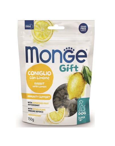 MONGE Monge Gift Super M Felnőtt Kutya – Nyúl citrommal 150 g