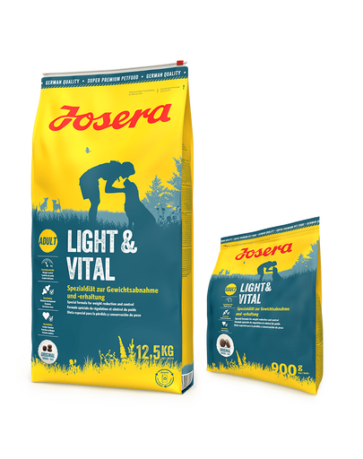 JOSERA Light&Vital 12,5kg felnőtt kutyáknak a súlycsökkentés támogatására + 900g INGYENES