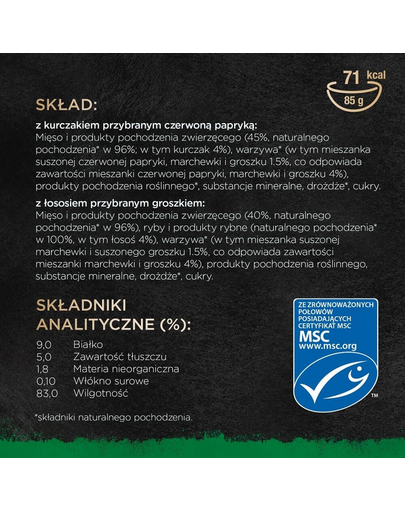 SHEBA Nature’s Collection Mix Selection 8x85 g nedves teljes értékű eledel felnőtt macskáknak mártással, csirke, lazac darabokkal