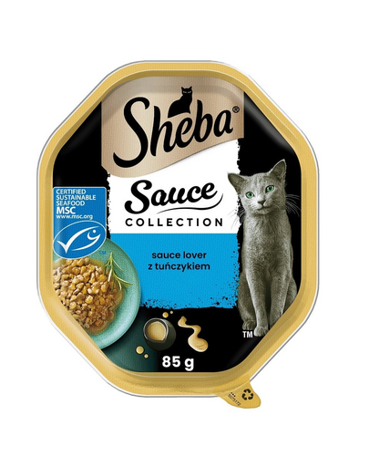 SHEBA Sauce Collection tálca 22x85 g-os darabok tonhalmártásban