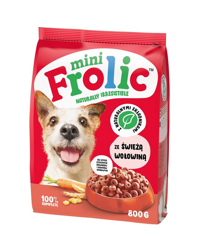 FROLIC Mini Naturally Irresistible 800 g félnedves, kistestű kutyatáp friss marhahússal