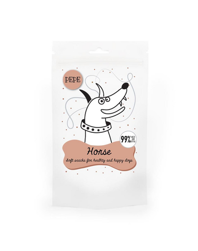 PAKA ZWIERZAKA PEPE Mini Chunkies Horse 70 g lóhúsból készült finomságok