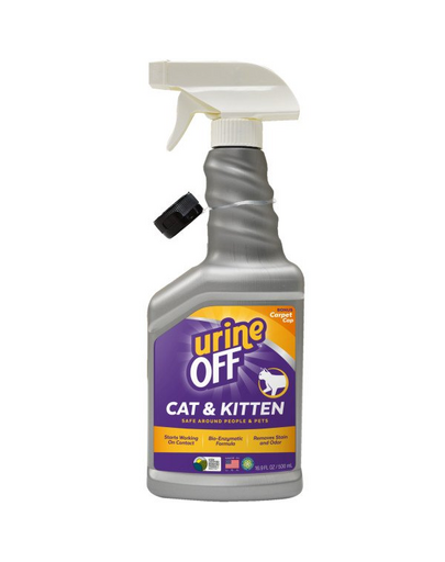 URINE OFF Macskák és cicák Vizeletfrissítő és folteltávolító spray 500 ml