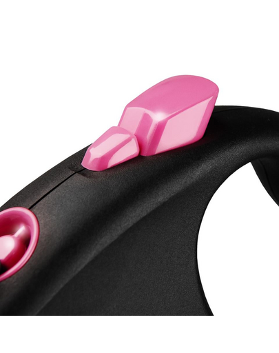 FLEXI Automatikus póráz Fekete Design S pánt 5 m rózsaszínű