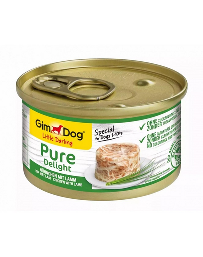 GIMDOG Pure Delight Chicken&Lamb 85 g csirke és bárány felnőtt kistestű kutyáknak