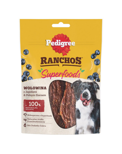 PEDIGREE Ranchos Superfoods z wołowiną, jagodami i pełnym ziarnem 70g
