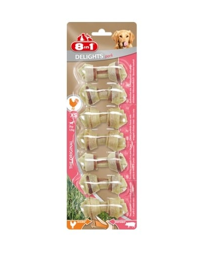 8IN1 Jutalomfalat Pork Delights Bones XS 7 db