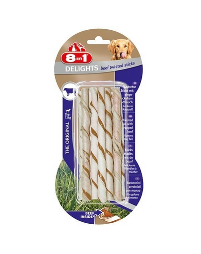 8IN1 Jutalomfalat Delights Beef Twisted Sticks 10 db