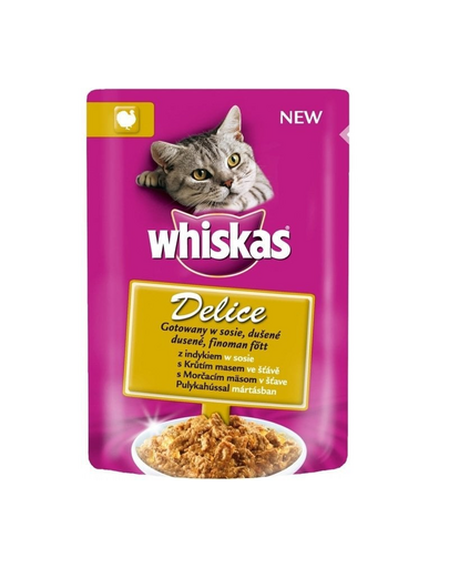 WHISKAS Delice főzött pulyka mártásban 0085 kg