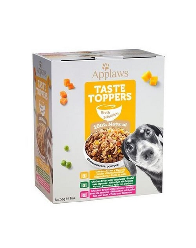 APPLAWS Taste Toppers broth selection Multipack húsleves kiválasztása kutyának 32 x 156 g
