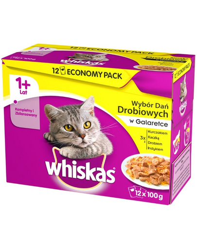 WHISKAS szárnyas aszpikban 100 g x 12
