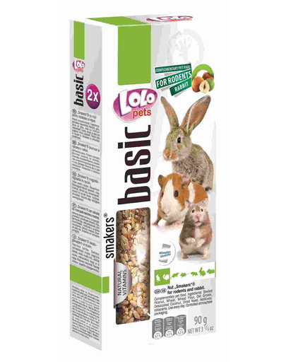 LOLO PETS Smakers rágcsálóknakés nyulaknak -diós 90G