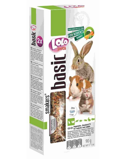 LOLO PETS Smakers rágcsálóknak és nyulaknak - zöldséges 90G