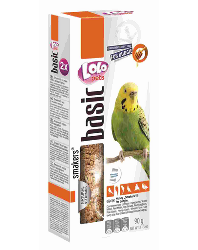 LOLO PETS Smakers hullámos papagájnak -mézes 90G