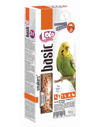 LOLO PETS Smakers hullámos papagájnak -epres 90G