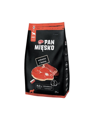 PAN MIĘSKO XS Marhahús kecskehússal 20kg