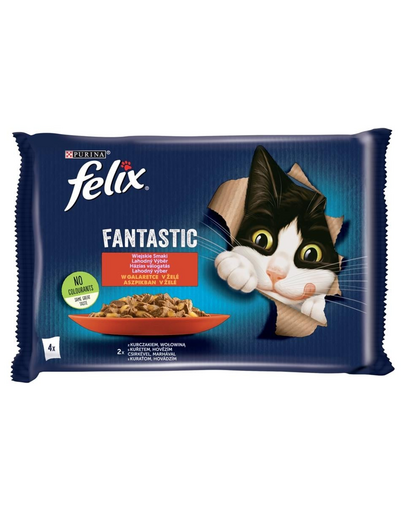 FRISKIES FANTASTIC Vidéki ízek zselében 4x85g nedves macskatáp