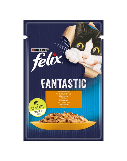 FELIX FANTASTIC Csirke zselében 26x85g nedves macskatáp