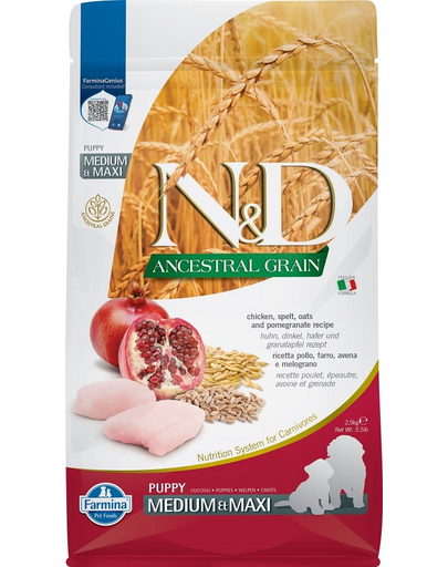 FARMINA N&D Ancestral Grain Puppy M & L Chicken and oats 2,5 kg