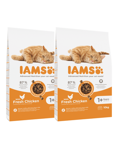 IAMS Cat Adult All Breeds Chicken 2 x 10 kg
