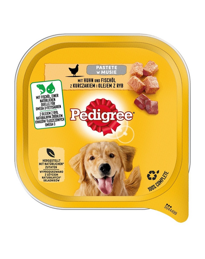 PEDIGREE Adult 10x300 g nedves kutyatáp csirkehússal és halolaj mousse-szal