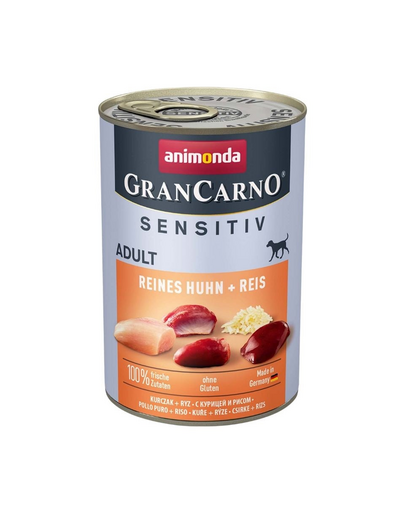 ANIMONDA GranCarno Sensitiv Pure Chicken&Rice 400 g csirke rizzsel érzékeny felnőtt kutyáknak
