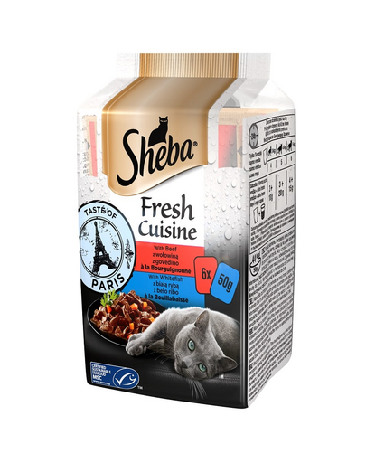 PEDIGREE Fresh Cuisine Taste of Paris felnőtt nedves macskaeledel marhahússal, fehér hallal tasak 72x50g