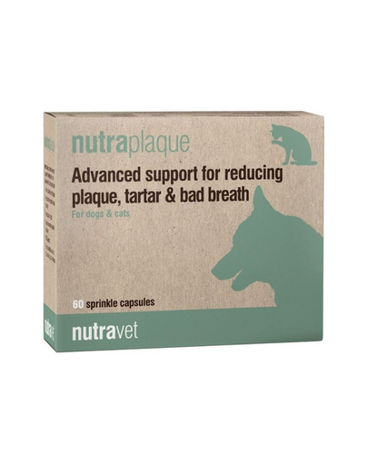 NUTRAVET Nutraplaque 60 kapszula kutyák és macskák fogainak és ínyének támogatására