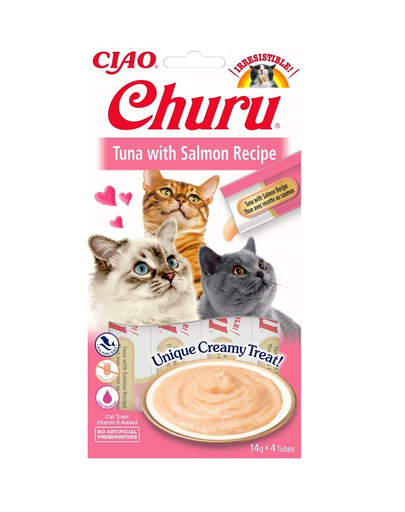 INABA Churu Cat krémes tonhal és lazac macskaeledel 56 g
