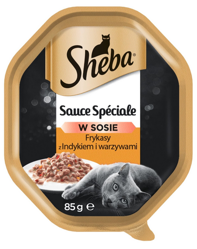 SHEBA Sauce Speciale 85gx22 pulykával és zöldséggel - nedves eledel mártásban