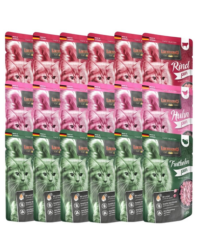 LEONARDO Finest Selection Ízek keveréke Marhahús, csirke, pulyka 18x85 g