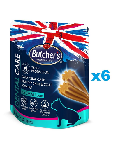 BUTCHER'S Fogápolás kistestű kutyáknak 6x110g denstist csemegék kistestű fajtáknak