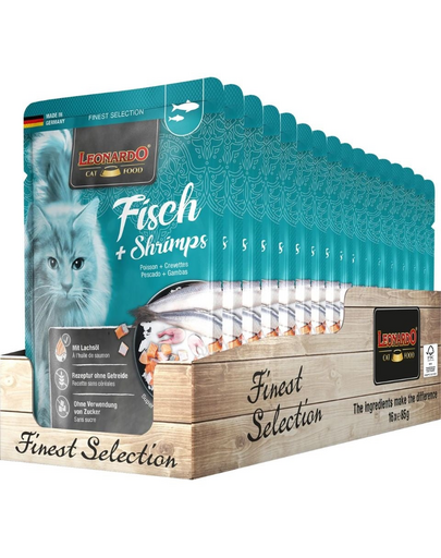 LEONARDO Finest Selection Hal és garnélarák 16 x 85 g
