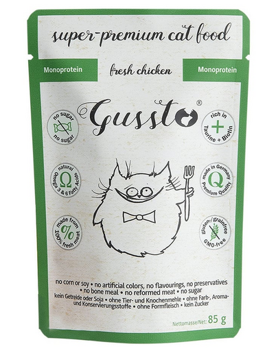 GUSSTO Cat Fresh Chicken nedves macskaeledel friss csirke 85 g
